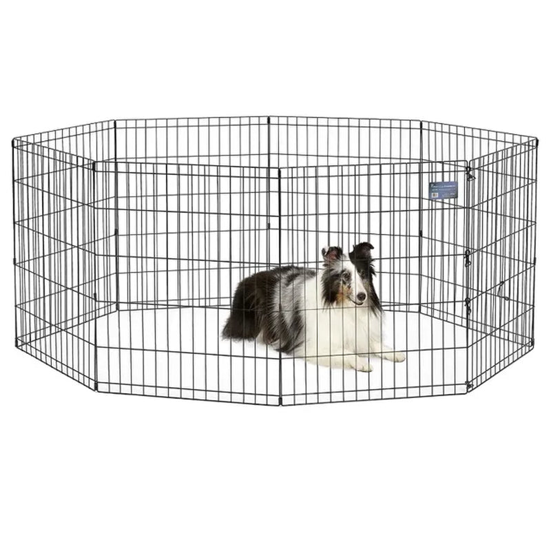 Foldable Metal Exercise Pet Dog Playpen without Door, for Dogs, Fence Pen, Single Door, 24" High