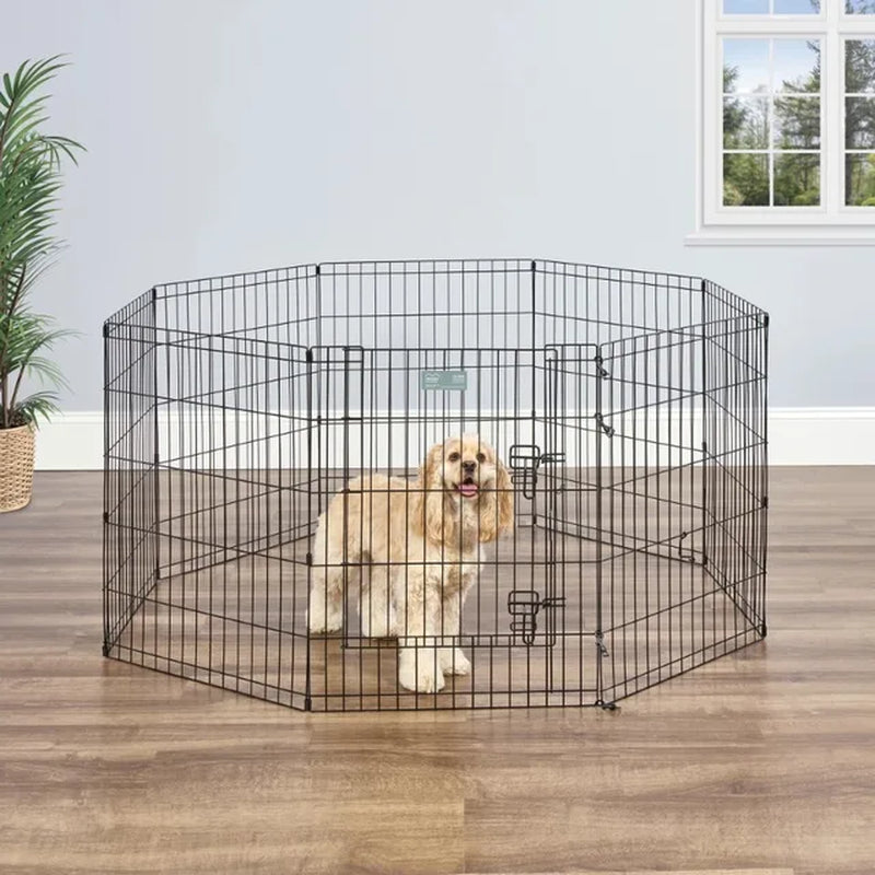 Foldable Metal Exercise Pet Dog Playpen without Door, for Dogs, Fence Pen, Single Door, 24" High