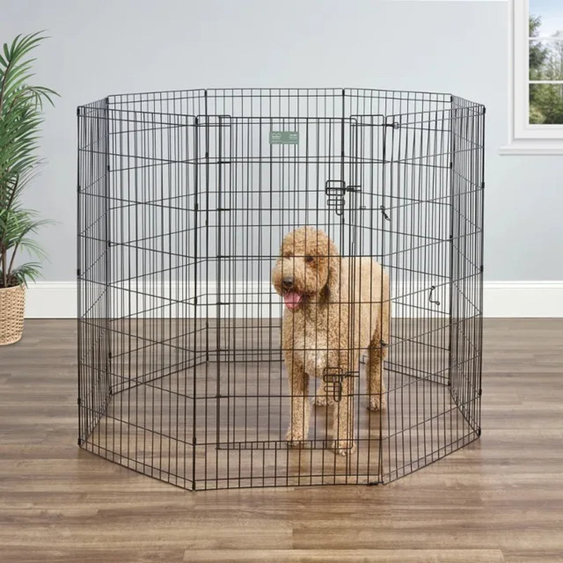 Foldable Metal Exercise Pet Dog Playpen without Door, for Dogs, Fence Pen, Single Door, 24" High