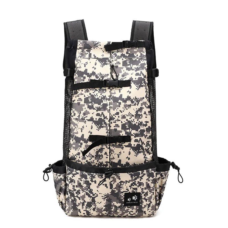 Travel Riding Driving Pet Carrier Backpack Carring Supplies for Medium Large Dogs Camouflage Big Dog Bags Samoyed Labrador Corgi